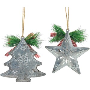 Metal Tree or Star Hanging Decoration