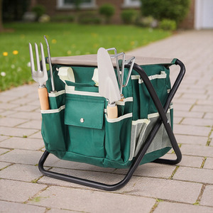 Garden Tool Set with Folding Chair and Storage Bag