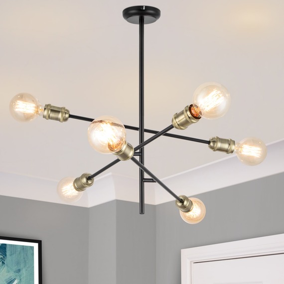 COSYLYTE Charlton 6 Light Adjustable Arm Ceiling Light