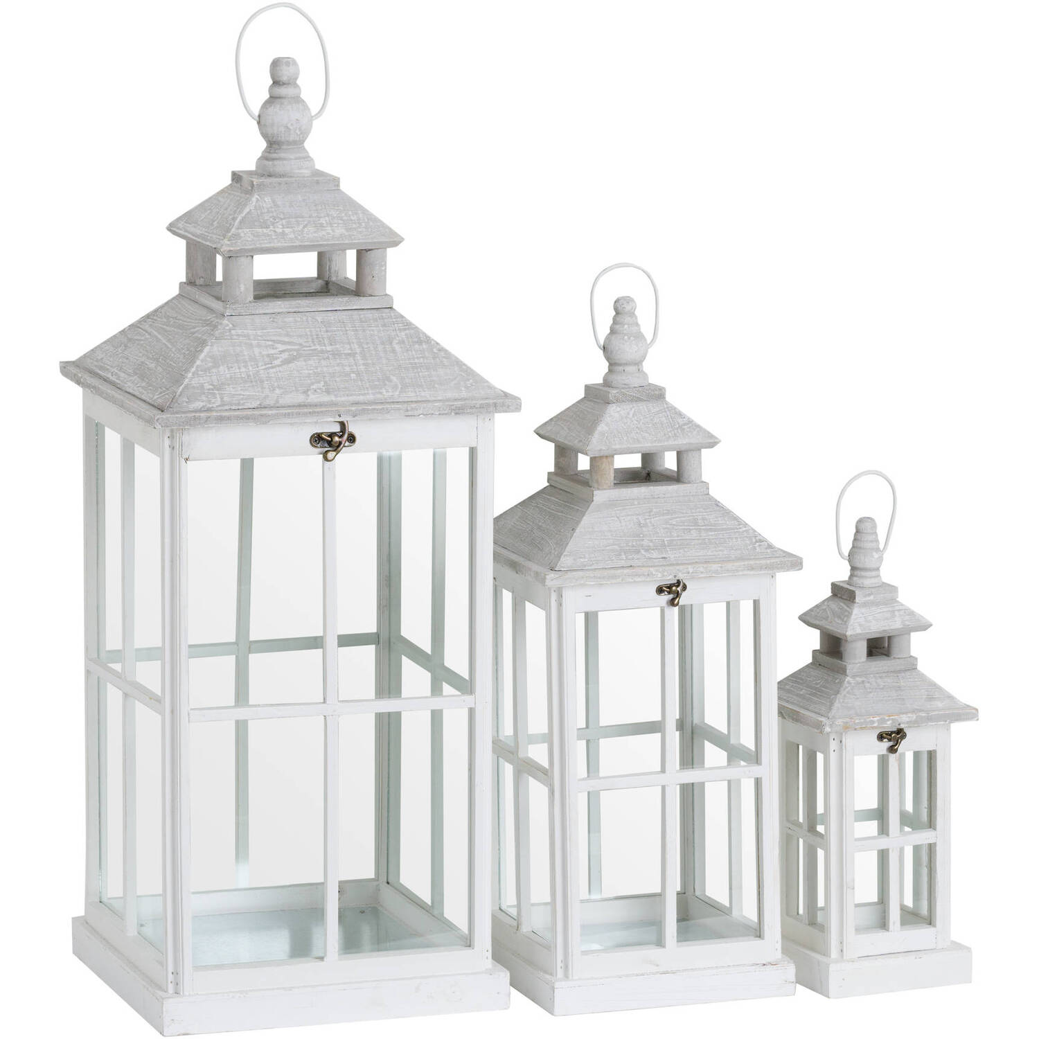 Image of Set Of 3 Window-Style Lanterns For&hellip;