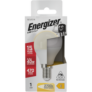 Energizer LED Golf Ball E14 470lm 4.2W 2700K Light Bulb