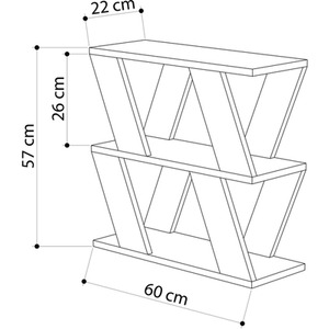 Oak Effect Modern 3-Tier Zigzag Side Table Slim End Table shot 10602354
