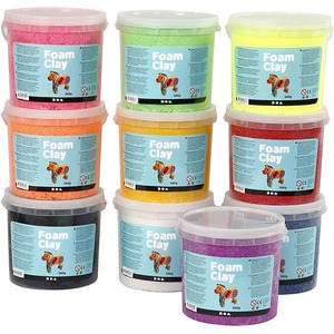 Foam Clay, assorted colours, 10x560 g
