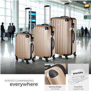 Suitcases Set Of 3, Scale, Luggage Tag, Lock Included, Swivel Wheels