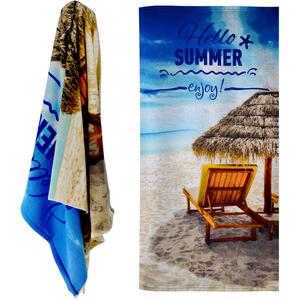 Hello Summer Design Microfibre Beach Towel Quick Drying Lightweight