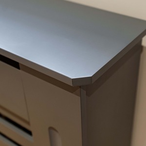 Matt Grey / 112cm Horizonal Slatted Radiator Cover shot 11273456