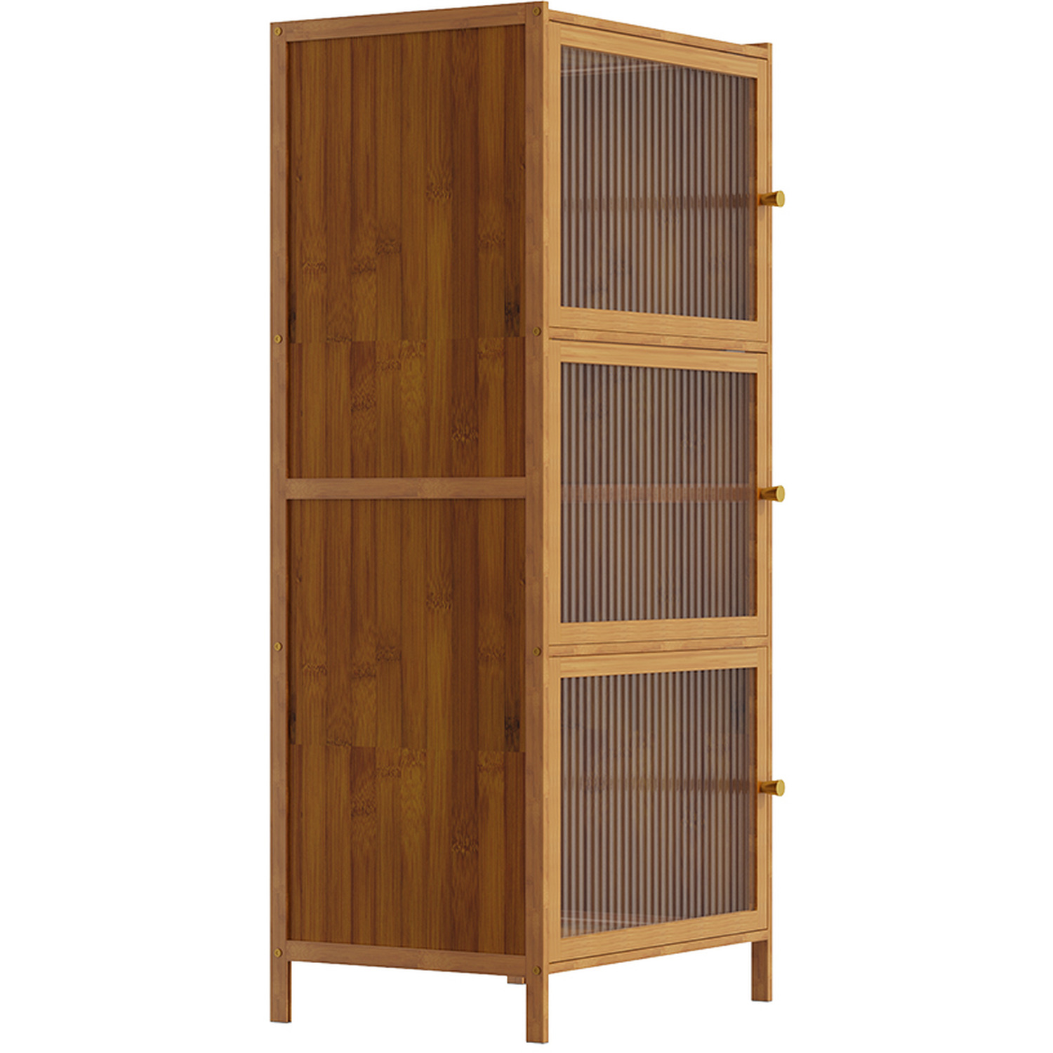 Multi-tier Bamboo Storage Cabinet - Wood 97cm