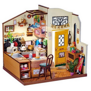 Homey Kitchen, Dollhouse Building Blocks Set 3D Wooden Puzzle