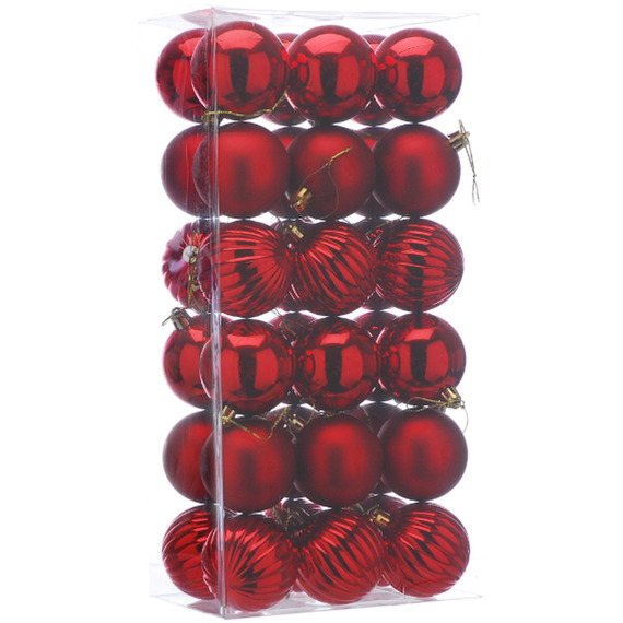 Shiny, Matt and Pumpkin Finish Christmas Baubles - pack of 36