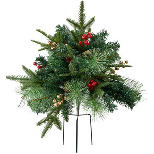 2pcs Artificial Christmas Urn Filler Trees with String Lights