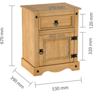 Corona Large 1 Door 1 Drawer Bedside