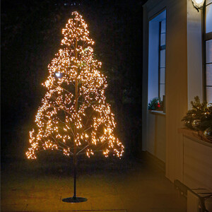 1.8m 2250 Gold Micro Led Black Tree