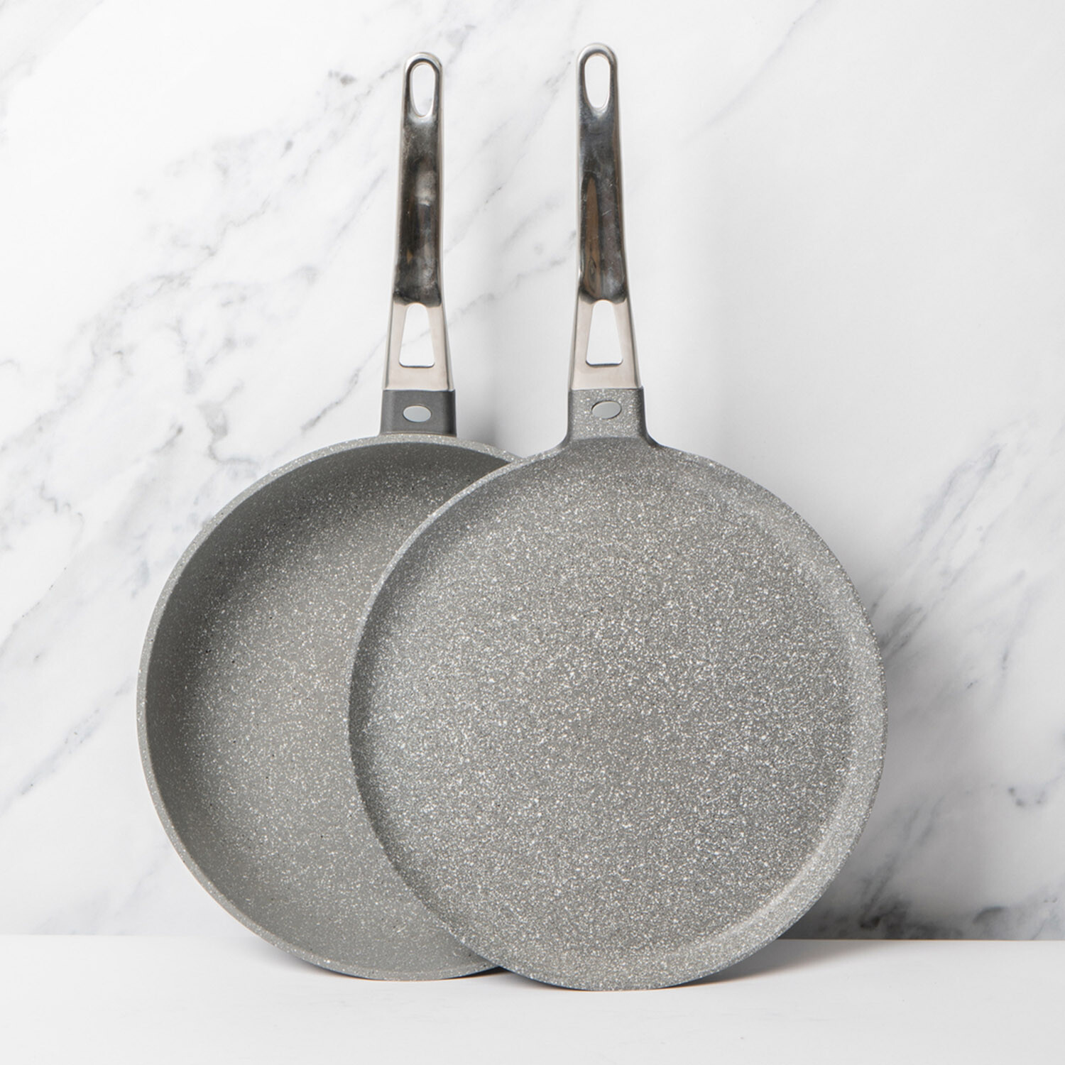 MasterClass Set of Cast Aluminium Fry Pan 28cm, Crepe Pan, 28cm - Grey