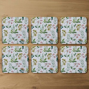 Watercolour Leaves  Flowers Designer Coaster