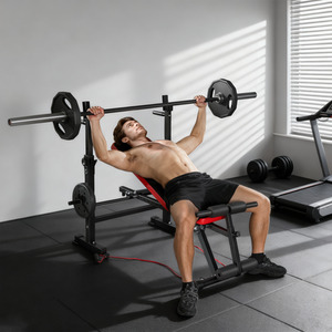 Adjustable Weight Bench with Squat Rack and Dip Stand 420KG