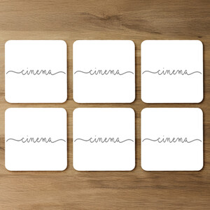 Text Cinema Designer Coaster Set