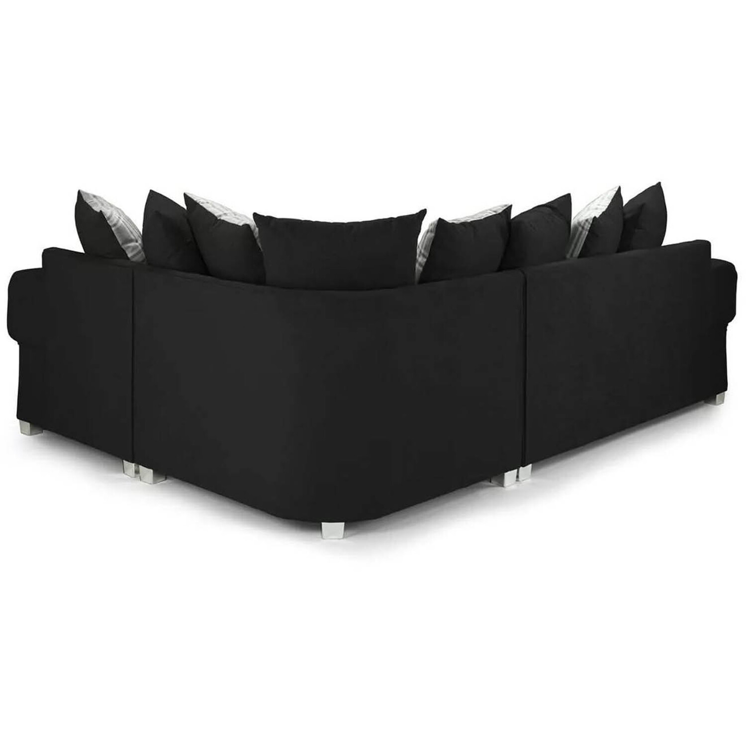 Hampton Chenille Scatter Back 2c1 Right Hand Corner Sofa - Black