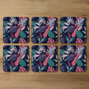 Tropical Plant Leaves Coaster