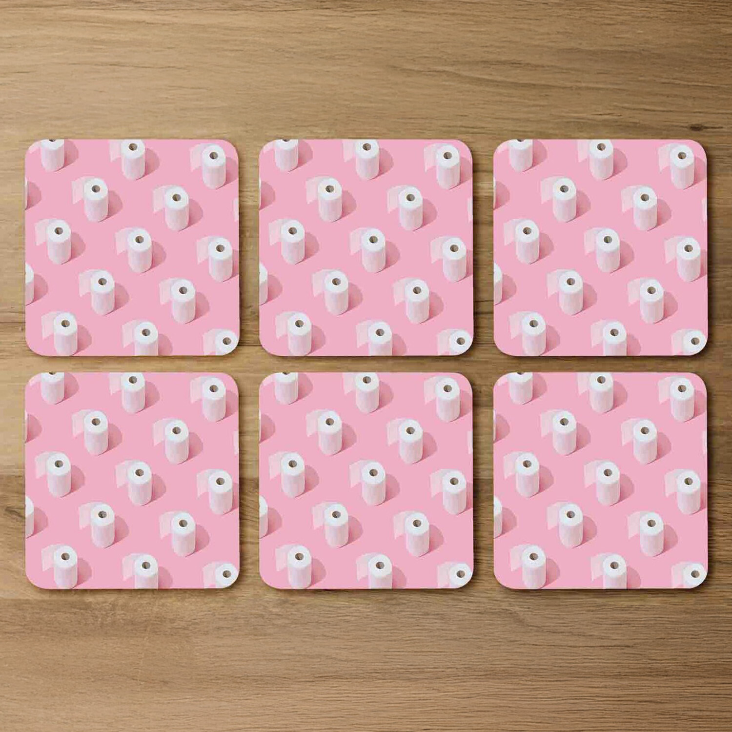 Image of Toilet Rolls Coaster Set - Pink