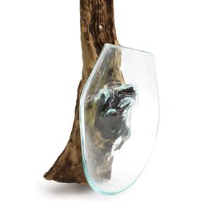 Molten Glass on Wood Hanging Bowl