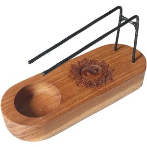 Small Palo Santo Heater Teak Wood Yin  Yang Design Holy Wood Smudge