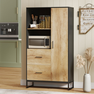 HOMCOM 160cm Kitchen Cupboard w Shelves Soft Close Door