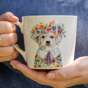 Mikasa Tipperleyhill Fine China Puppy Print Mug, Gift Boxed, 380ml