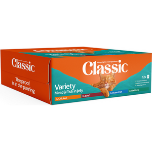 Pack of 12 Classic Variety in Jelly Wet Cat Food