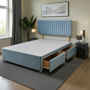 Sky Blue / Small Single Emily Divan Bed Base 2 Drawers and Headboard shot 12475764