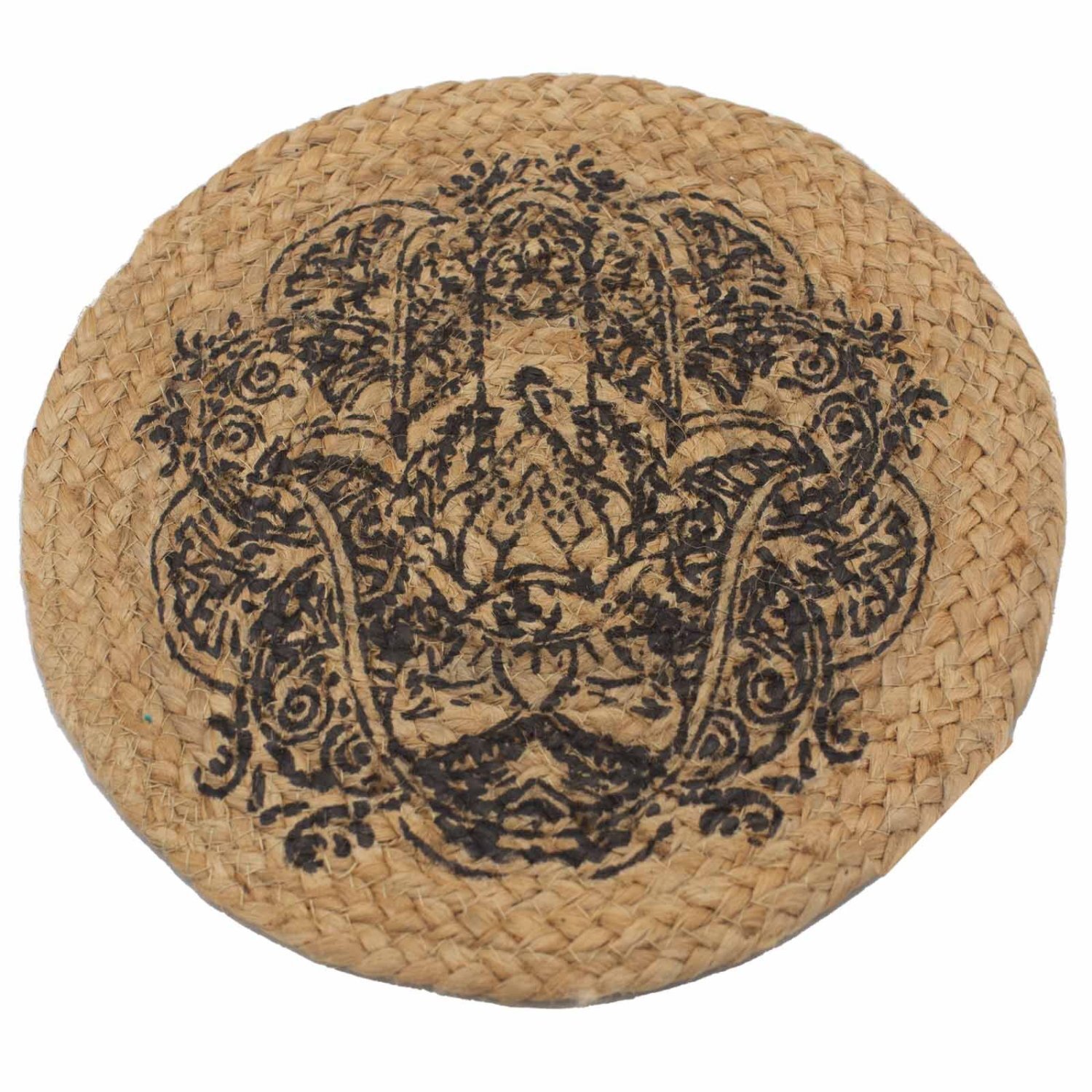 Image of Natural Jute Place Mat with Hamsa&hellip;