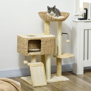 PawHut Indoor Cat Tree Tower with Scratching Posts