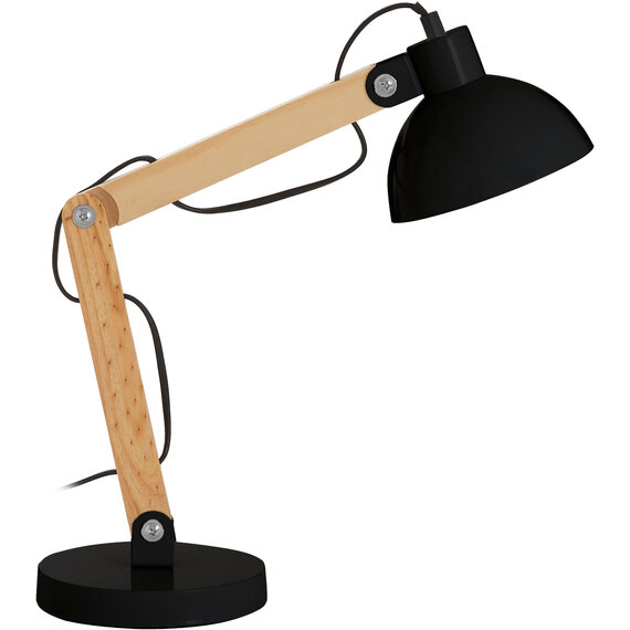Blake Black Metal and Wood Table Lamp