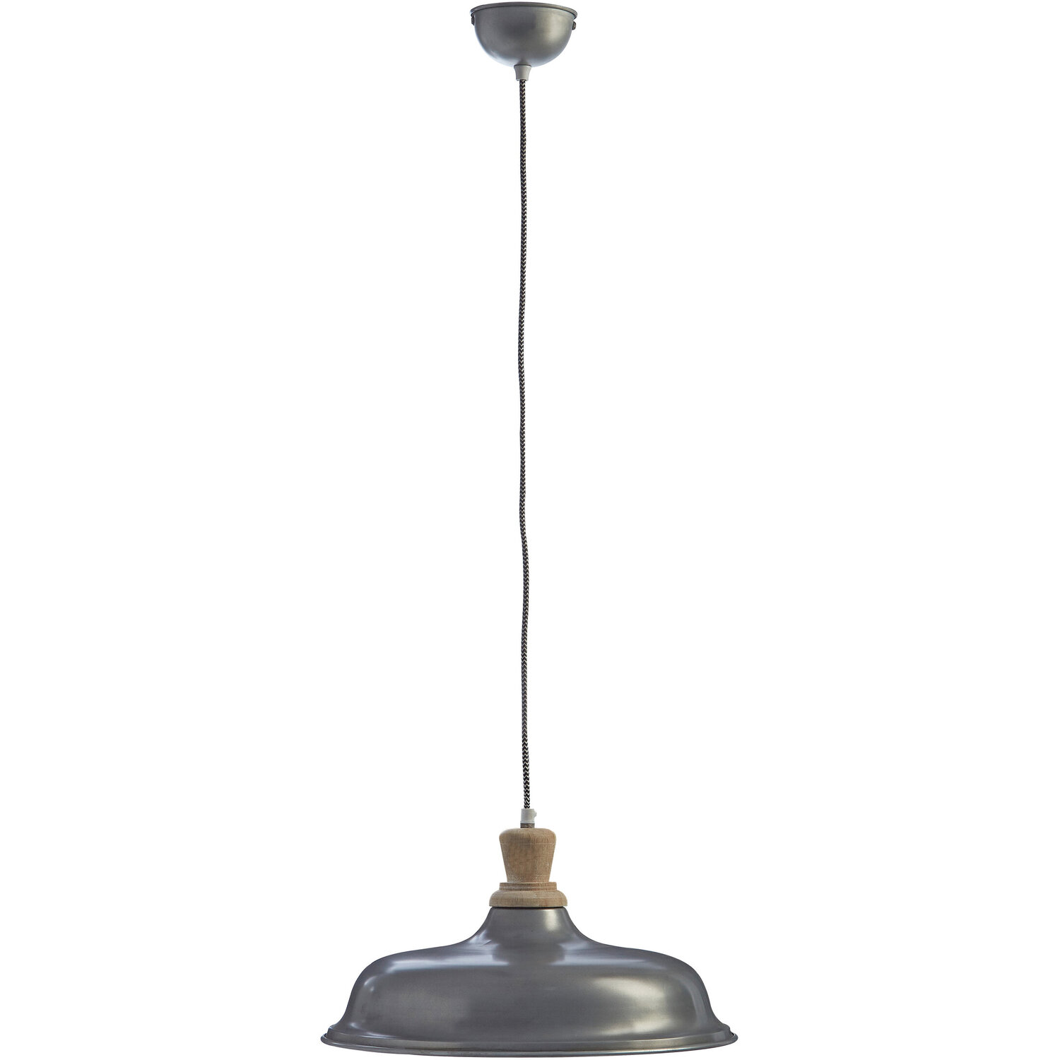 Oslo Small Pendant Light with Zinc Finish - Grey