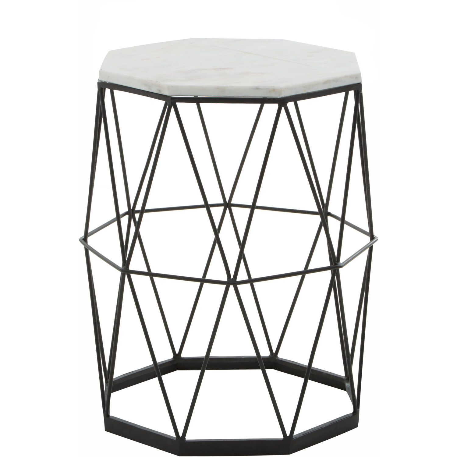 Shalimar Side Table With Octagonal Top - Black