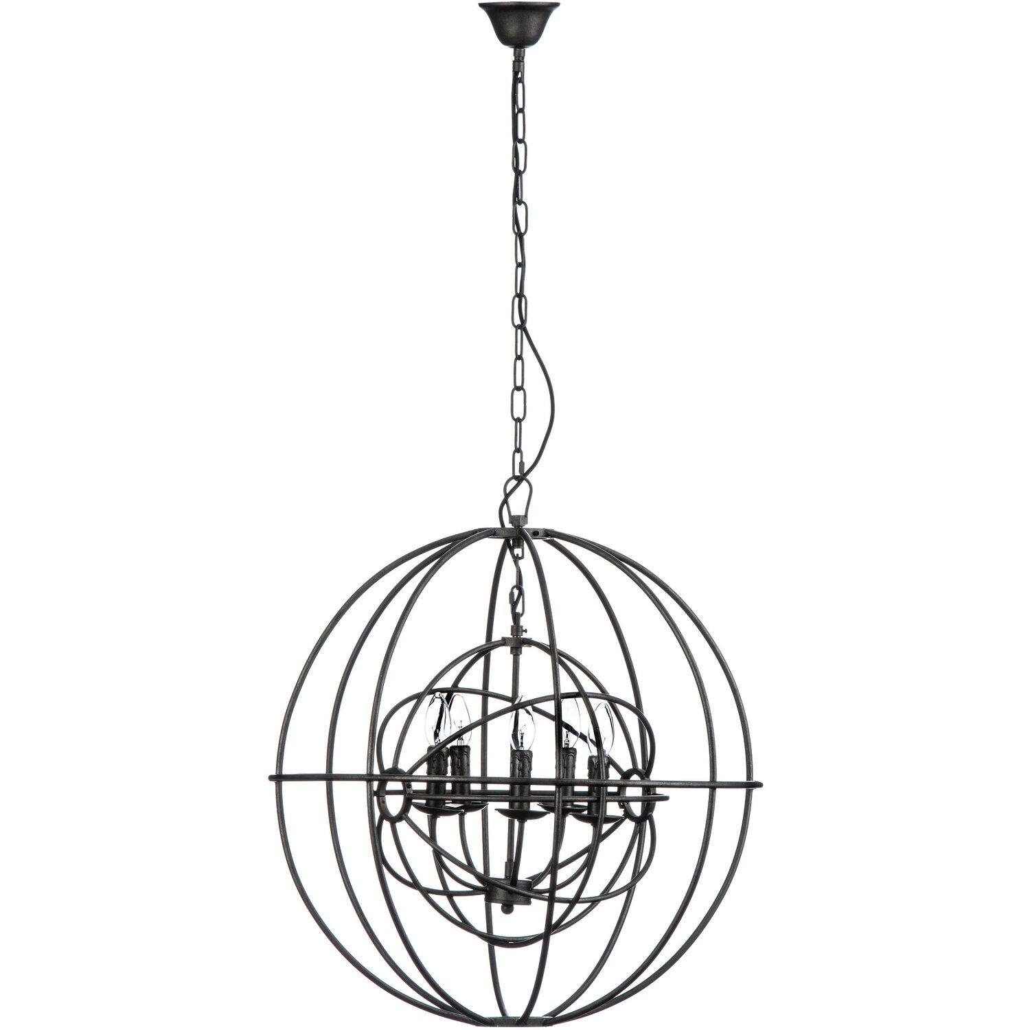 Orbital 5 Arm Round Pendant Light - Black