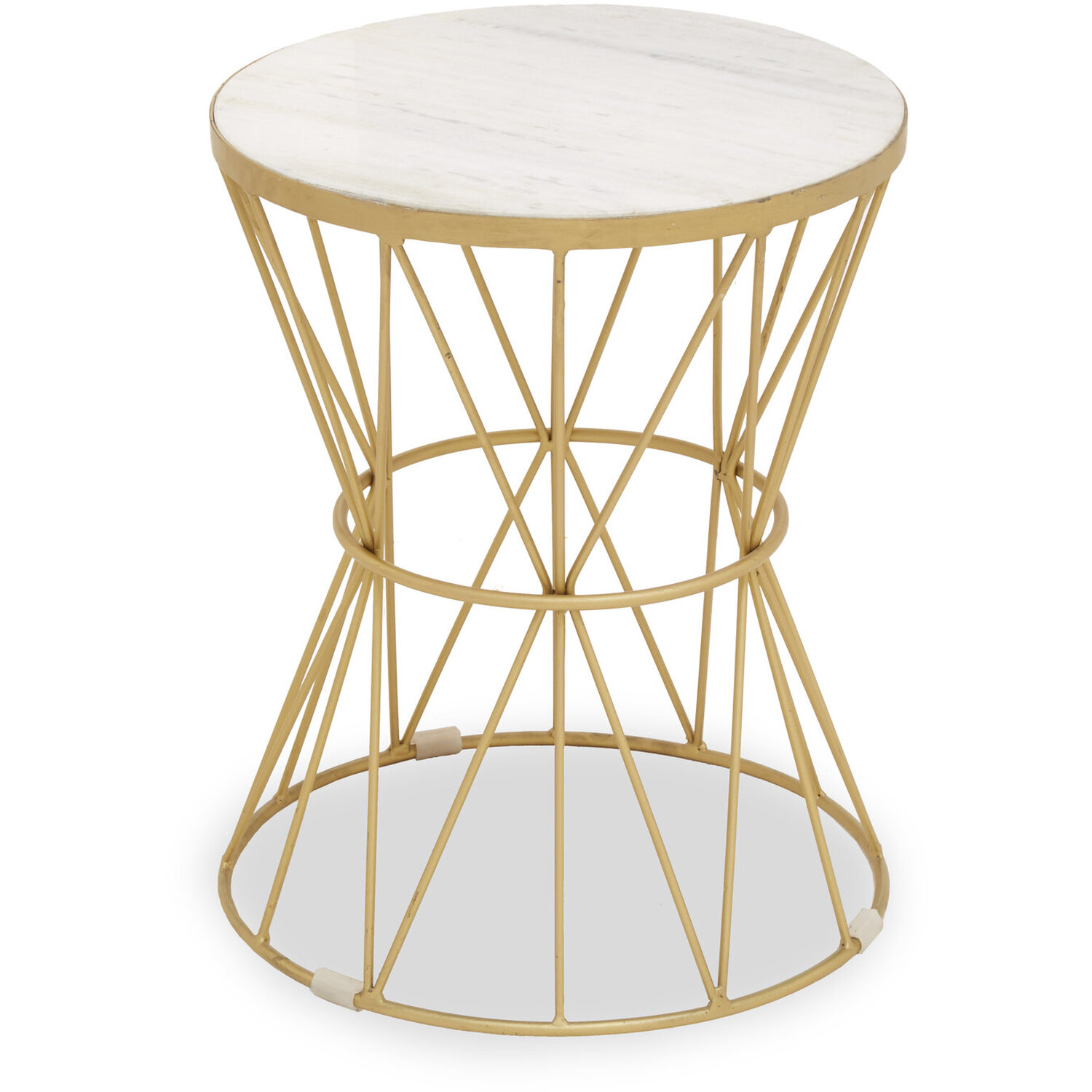 Rabia Side Table With Pinched Base - White