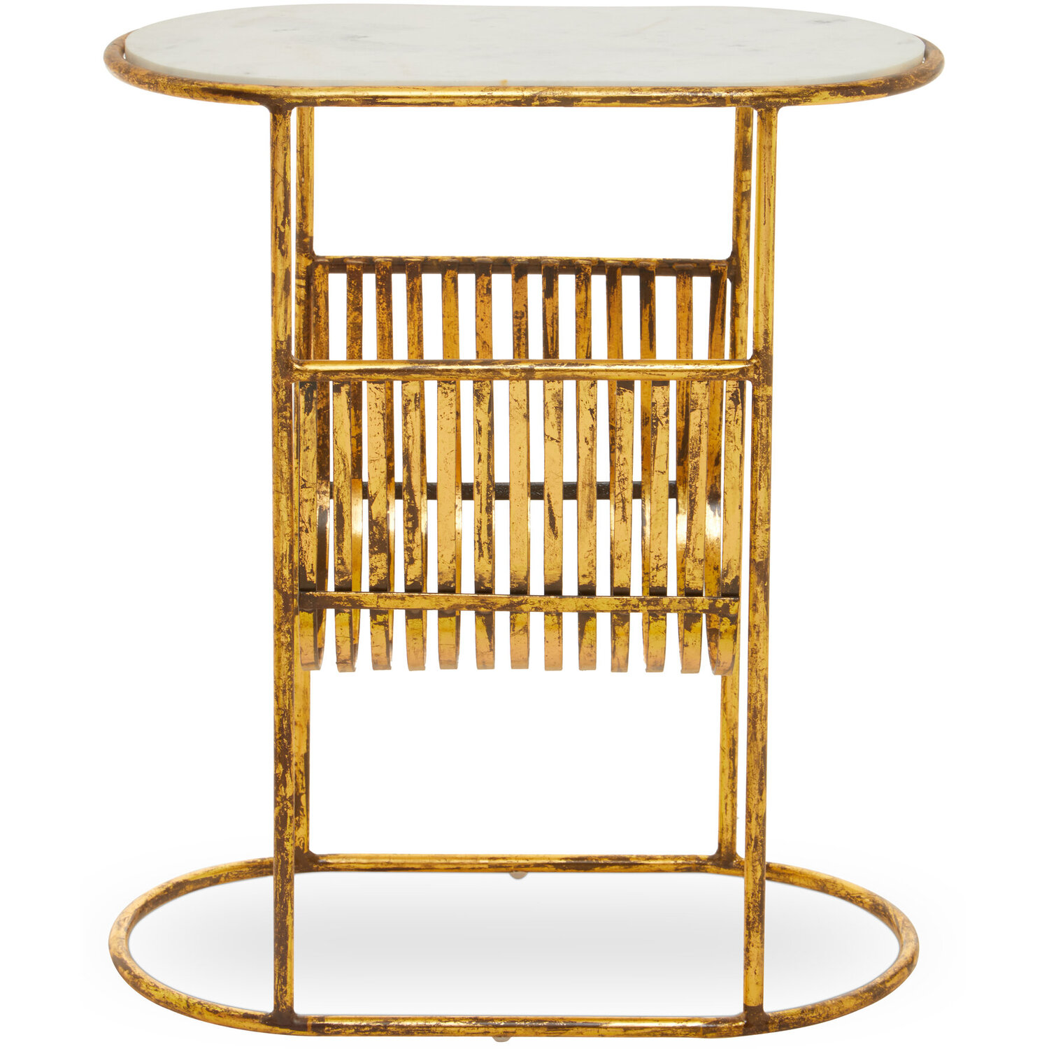 Rabia Table With Magazine Rack - Gold