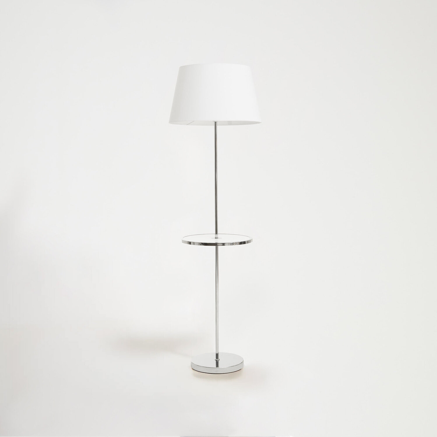 Stockholm Chrome Finish Tapered Floor Lamp - White