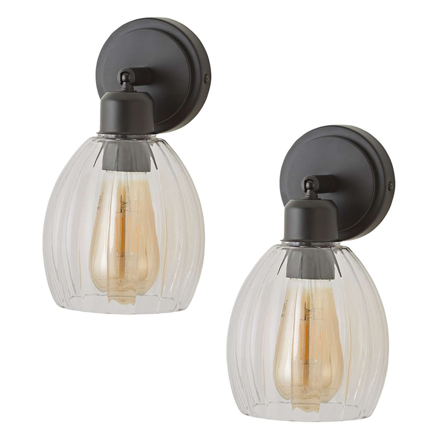ValueLights Cheltenham Adjustable Wall Spotlight - Matte Black - Pack of 2 - Image 4