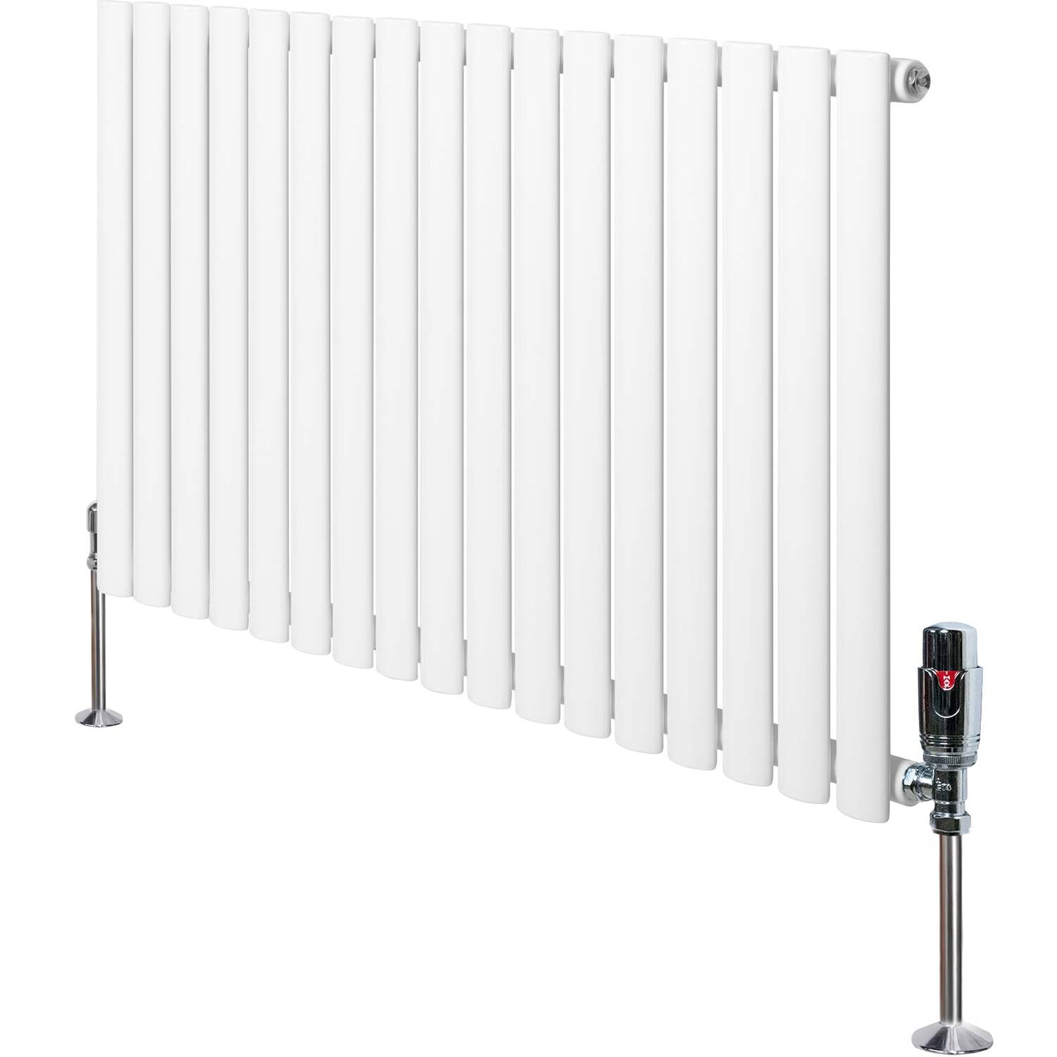 B&Q - Oval Single Column Radiator 600mm X 1020mm & Trv Chrome Valves Modern Designer Single Panel - Image 2