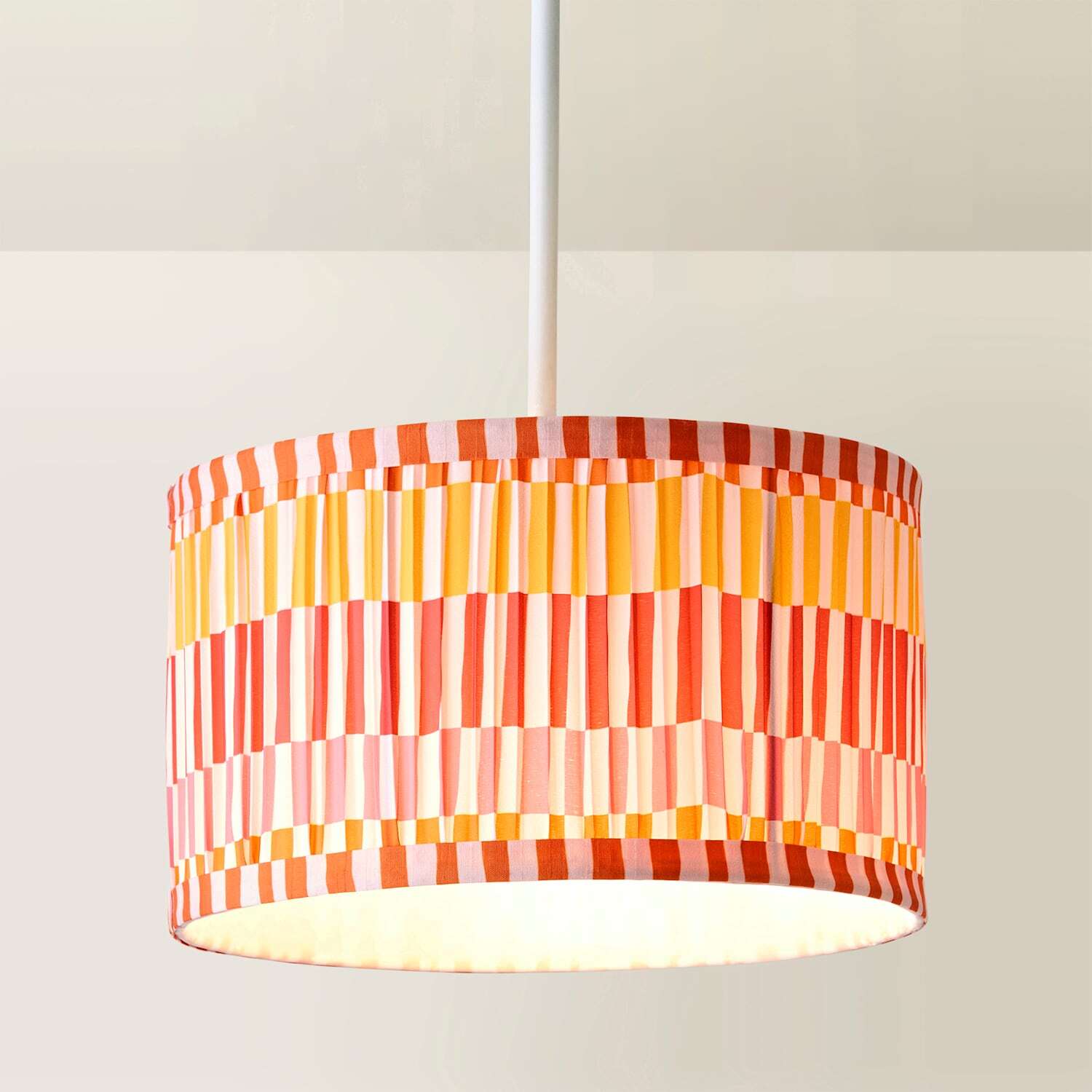 Valuelights Unisex Multicolor Rae Pleated Stripe Multicolour Drum Easy Fit Ceiling Light Lamp Shade | Size: Small - Image 4