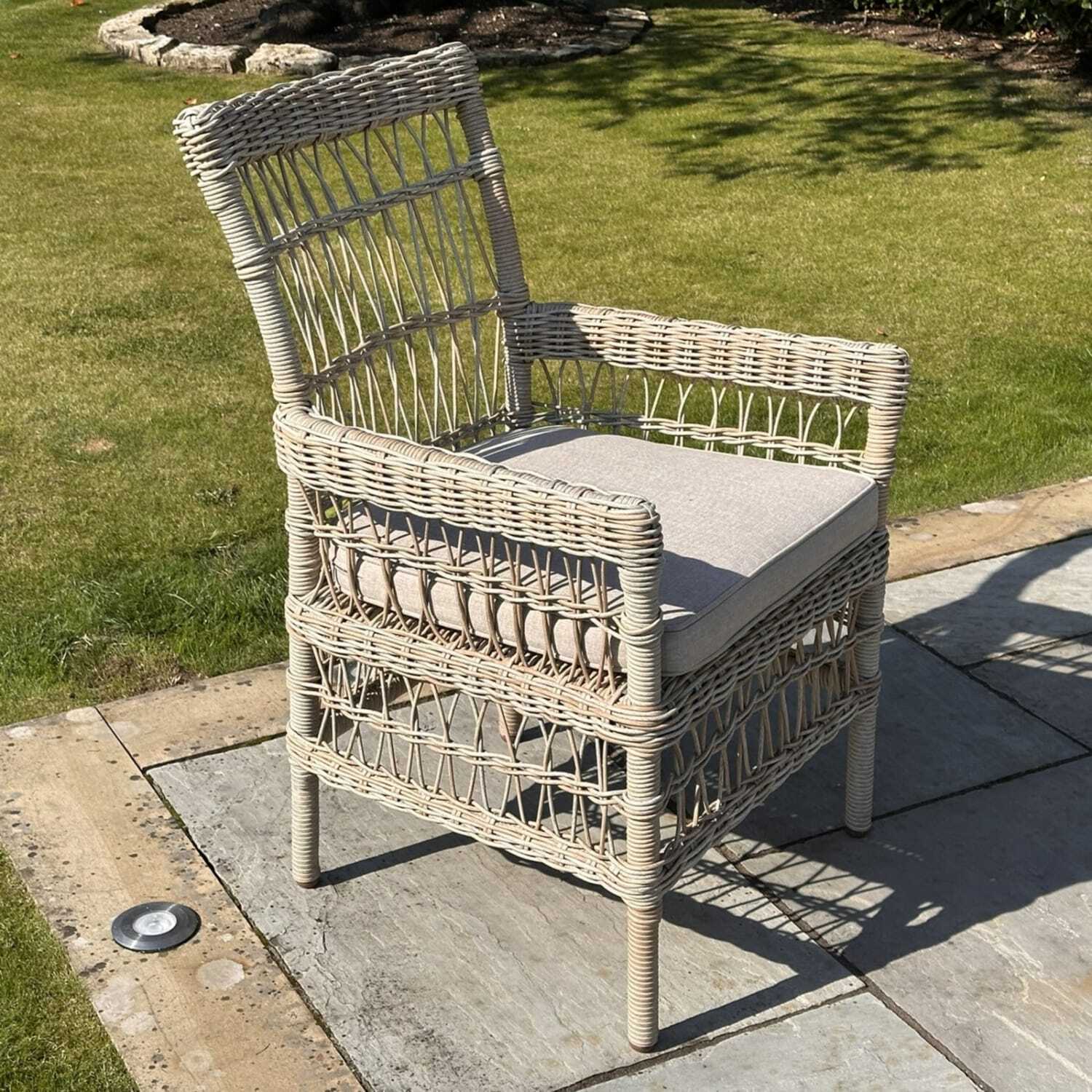 Santorini Wicker Outdoor Armchair with Cushion - Beige