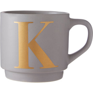 Signet Grey Monogram Mug, K