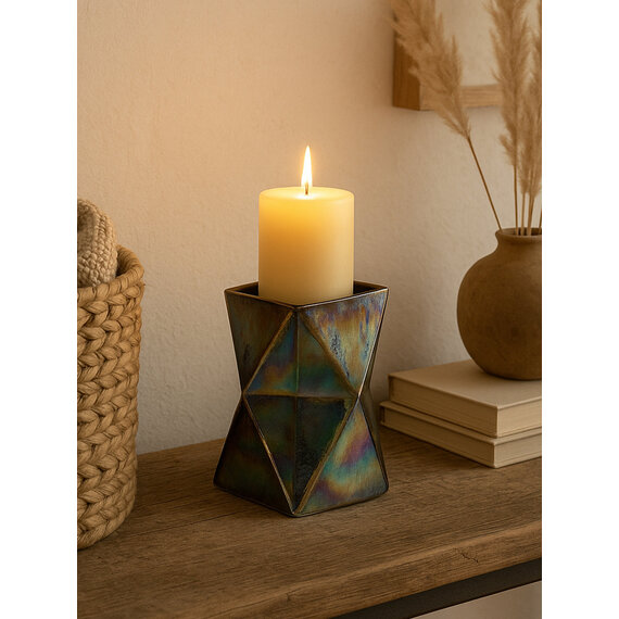 Rambia Small Oil Slick Glass Candle Holder