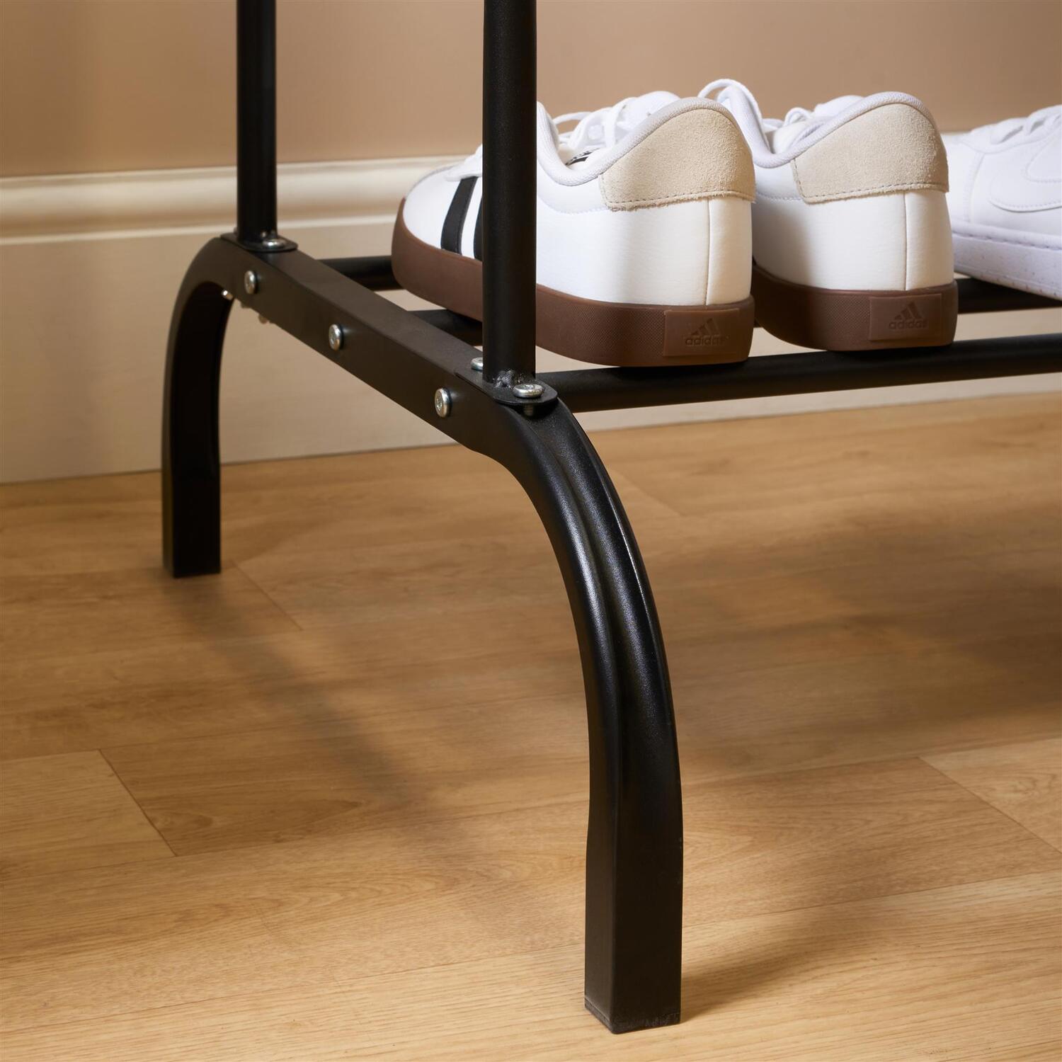 Ohs Heavy Duty Clothes Rail With Rack - Black