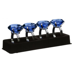 Set Of Four Sapphire Diamante Napkin Rings
