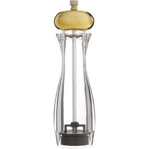 Cody Clear Medium Salt or Pepper Mill with Gold Top