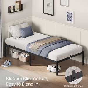 Single Metal Bed Frame, 90 x 190 cm, Under-Bed Space, Modern Style