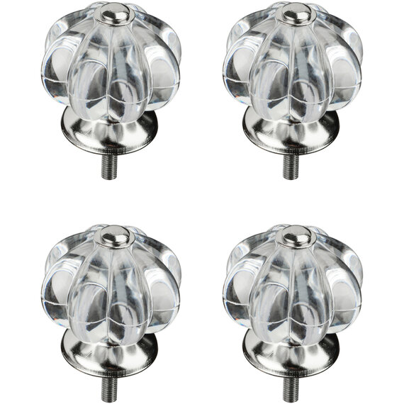 Victorian Style Set of 4 Clear Acrylic Drawer Knobs