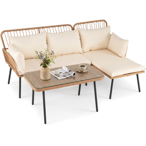 3 Piece L-Shaped Sectional Sofa Set